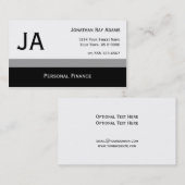 Cartes de visite gris et noirs masculins de (Devant / Derrière)
