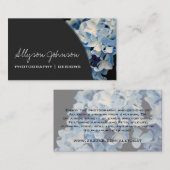 Cartes de visite gris-foncé et d'hortensia (Devant / Derrière)