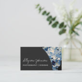 Cartes de visite gris-foncé et d'hortensia (Debout devant)