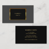 Cartes de visite gris noirs de motif d'or (Devant / Derrière)
