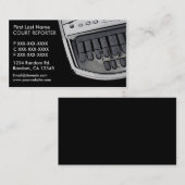 Cartes de visite gris noirs simples de sténographe (Devant / Derrière)