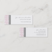 Cartes de visite gris roses de damassé (Devant / Derrière)