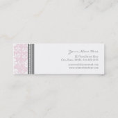 Cartes de visite gris roses de damassé (Dos)