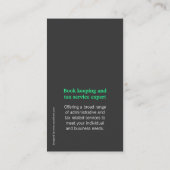 Cartes de visite gris verts en bon état simples de (Dos)