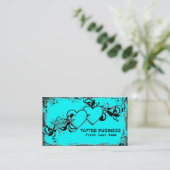 Cartes de visite grunges bleus turquoises de (Debout devant)