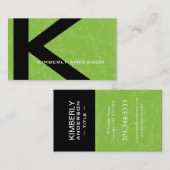 Cartes de visite grunges de modèle de monogramme (Devant / Derrière)