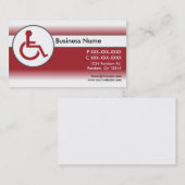 Cartes de visite handicapés blancs rouges de (Devant / Derrière)