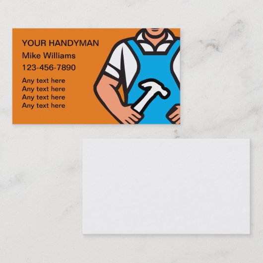 Cartes de visite Handyman parfaits (Devant / Derrière)