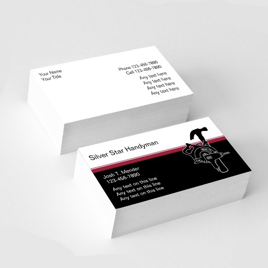 Cartes de visite Handyman professionnels