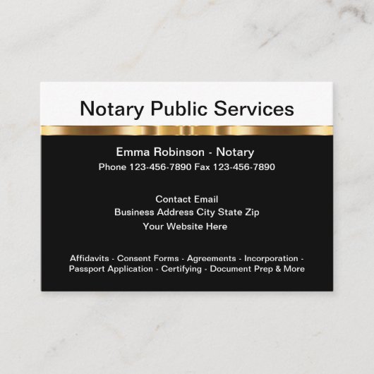 Cartes de visite haut de gamme de notaires classiq (Devant)