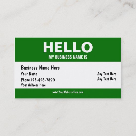 Cartes de visite Hello (Devant)