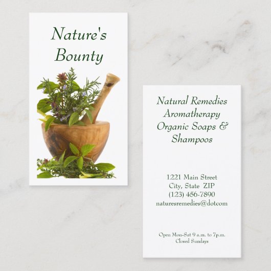 Cartes de visite--Herbes (Devant / Derrière)