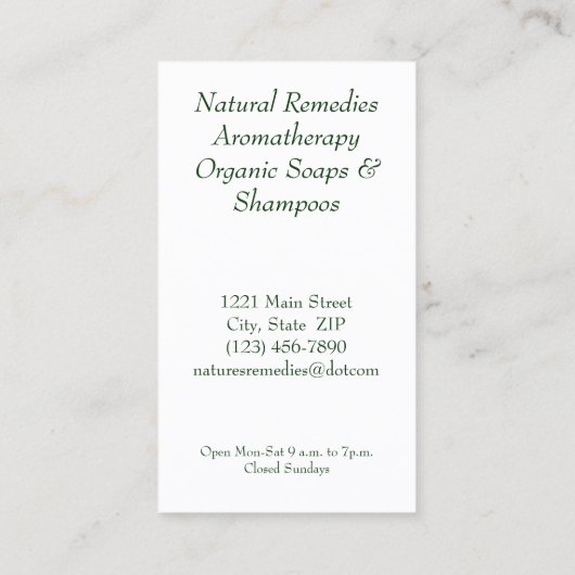 Cartes de visite--Herbes (Dos)