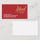 Cartes de visite heureusement retirés (Devant / Derrière)