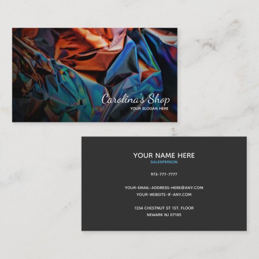 cartes de visite holographiques (Devant / Derrière)