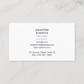Cartes de visite holographiques minimalistes (Dos)