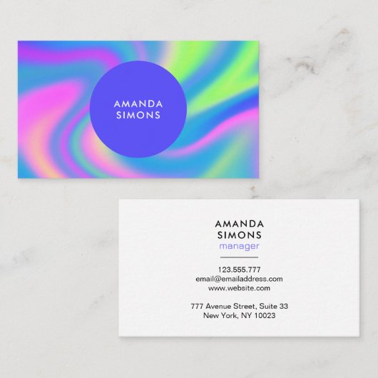 Cartes de visite holographiques minimalistes (Devant / Derrière)