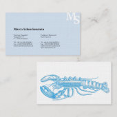 Cartes de visite Homard bleu (Devant / Derrière)