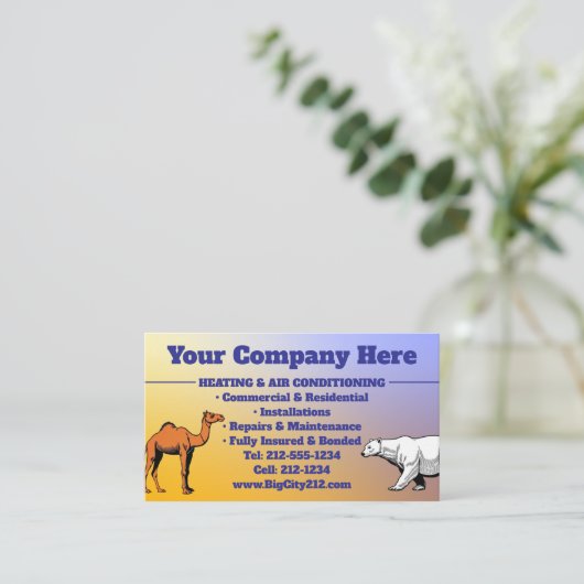 Cartes de visite HVAC PERSONNALISABLES (Debout devant)