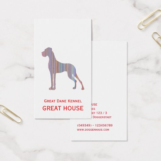 Cartes de visite Illustration Dogue Allemand Paste (Bureau)
