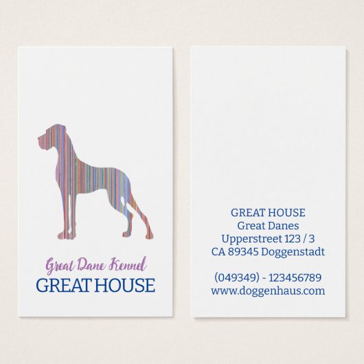 Cartes de visite Illustration Dogue Allemand Paste (Devant & derrière)
