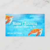 Cartes de visite illustrées de tortues marines (Devant)