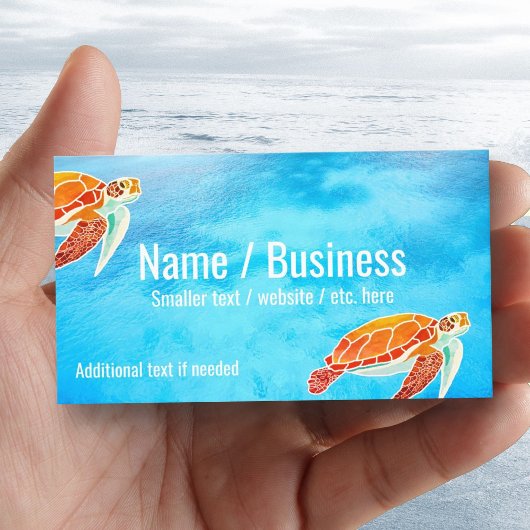 Cartes de visite illustrées de tortues marines