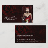 Cartes de visite Imaginaires - Femme gothique fonc (Devant / Derrière)