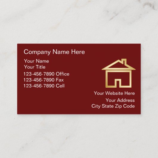 Cartes de visite immobiliers (Dos)