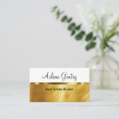 Cartes de visite immobiliers Classy Gold (Debout devant)