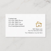 Cartes de visite immobiliers Classy Gold (Dos)