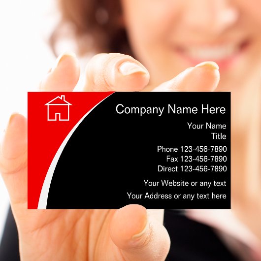 Cartes de visite immobiliers modernes