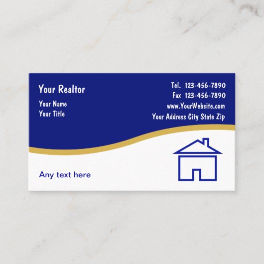 Cartes de visite immobiliers simples (Devant)