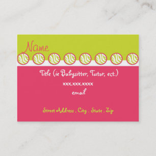 Cartes de visite impertinents de babysitter de