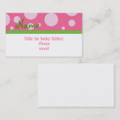 Cartes de visite impertinents de fille (Devant / Derrière)