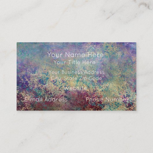 Cartes de visite imprimés sur mesure - Couleurs Pe (Dos)