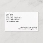Cartes de visite informatiques (Dos)