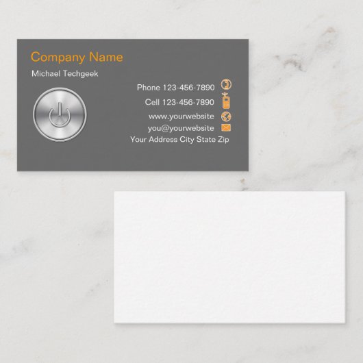 Cartes de visite informatiques (Devant / Derrière)