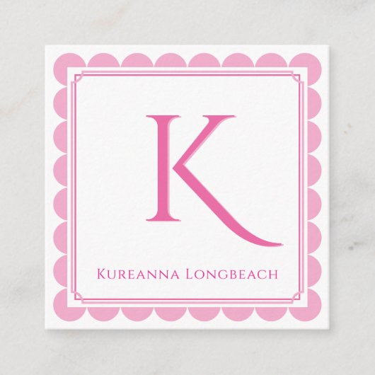 Cartes de visite initiales monogramme coquille Sai (Devant)