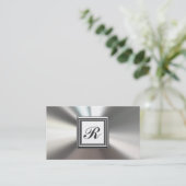 Cartes de visite initiaux en métal d'argent de (Debout devant)