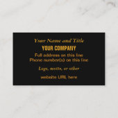 Cartes de visite inspirés de coutume d'ampoule (Dos)