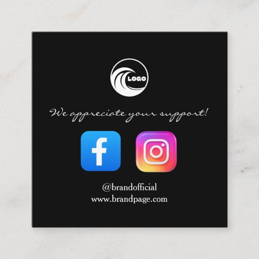 Cartes de visite Instagram Facebook QR Display (Devant)