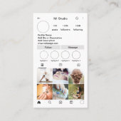 Cartes de visite Instagram, Influenceur, Esthétiqu (Devant)