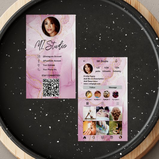 Cartes de visite Instagram, Influenceur, Esthétiqu
