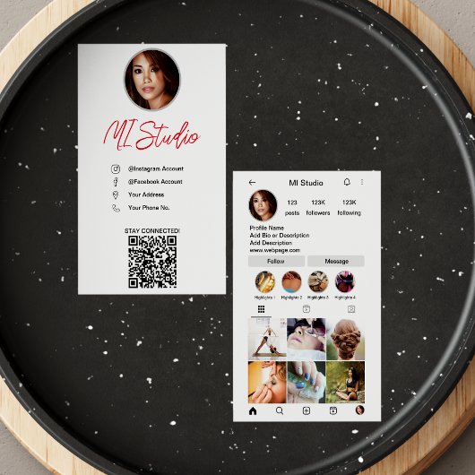 Cartes de visite Instagram, Influenceur, Esthétiqu
