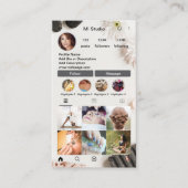 Cartes de visite Instagram, Influenceur, Esthétiqu (Devant)