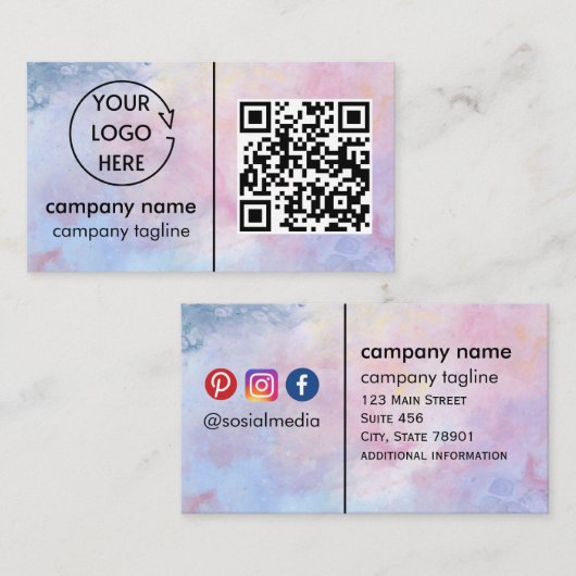 cartes de visite instantanés durables moins chers (Devant / Derrière)