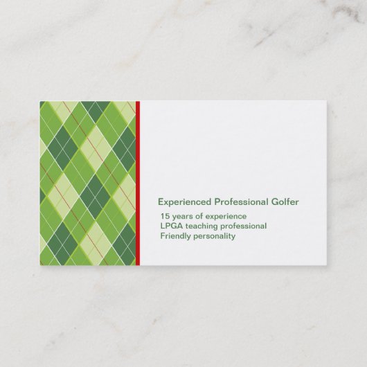 cartes de visite instructeurs de golf (Dos)