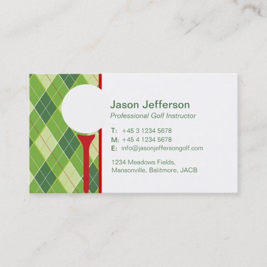cartes de visite instructeurs de golf (Devant)