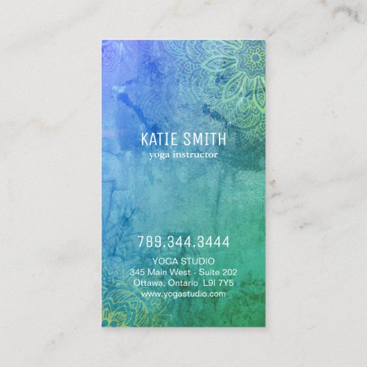 Cartes de visite instructeurs de yoga (Dos)